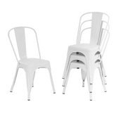 Wooden Twist Stackable Metal Outdoor & Indoor Tolix Side Cafe, Restaurant Kitchen Dining Chair ( Pack of 1 ) - Wooden Twist UAE